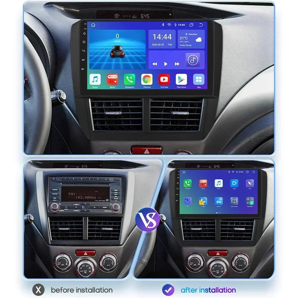 Subaru Forester 3 SH 2007-2013 Impreza WRX  " Android 14 Carplay Android auto wireless wifi bt gps 4g AUTMFSTSB