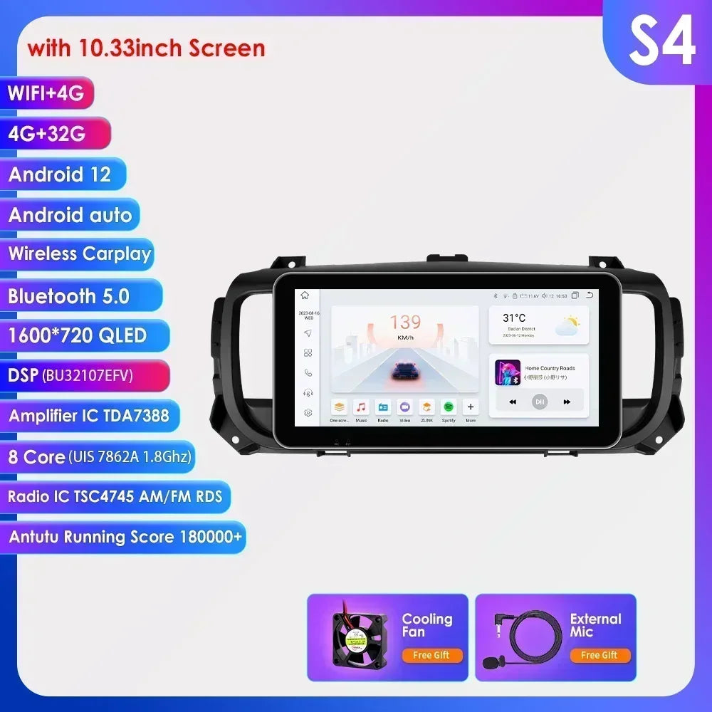Peugeot Expert 3 Citroen Jumpy 3 SpaceTourer 2016-2021 9"/ 10,33" Android 14 Carplay Android auto wireless wifi bt gps 4g  AUTMZEUM