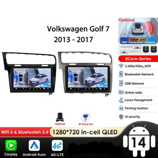 Volkswagen VW Golf 7 2013-2017 10,1"" Android 14 Carplay Android auto wireless wifi bt gps 4g  AUTMKDPF