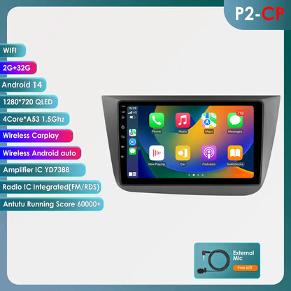 Seat Altea 2004-2015  9" / 10,33" Android 14 Carplay Android auto wireless wifi bt gps 4g   AUTMYH9W