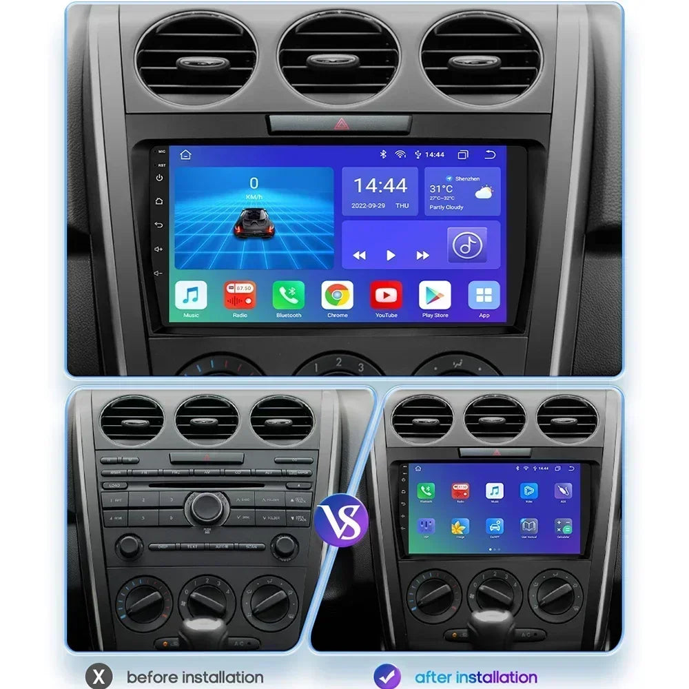 MAZDA  CX 7 2008-2015 9" Android 14 Carplay Android auto wireless wifi bt gps 4g AUTMCX7ZDM