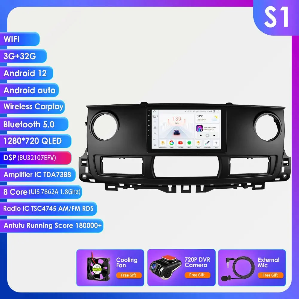 Renault Master 2003 - 2011 9" Android 14 Carplay Android auto wireless wifi bt gps 4g  AUTMAV61