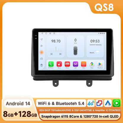 Fiat Doblo 2002-2009 9" Android 14 Carplay Android auto wireless wifi bt gps 4g AUTMJ1D0