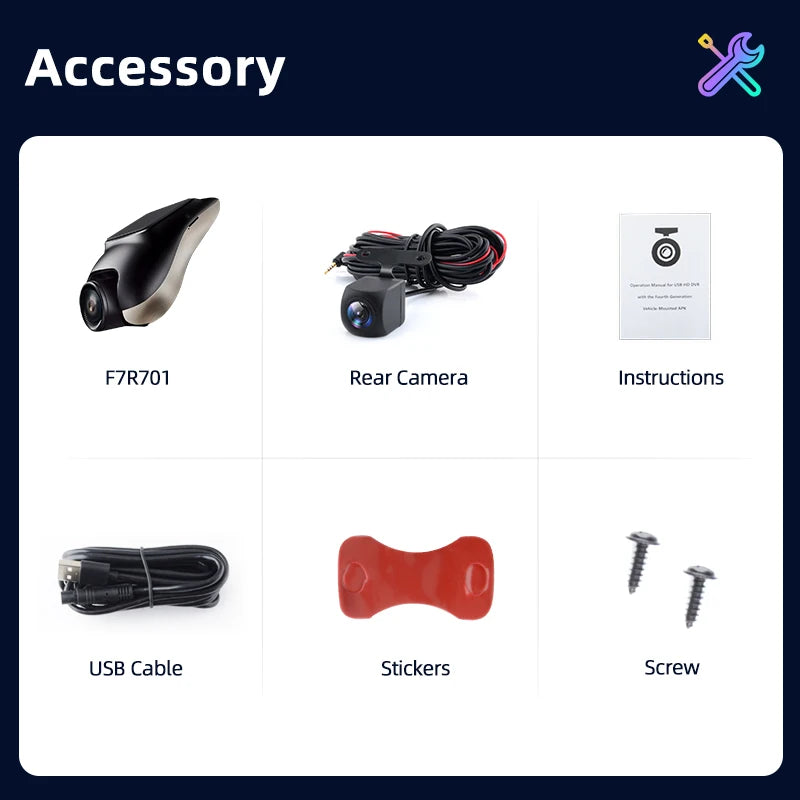DOPPIO Dashcam anteriore e posteriore 720P ADAS Mini Car DVR   120 °  Videoregistratore automatico  AUTMDVD2D