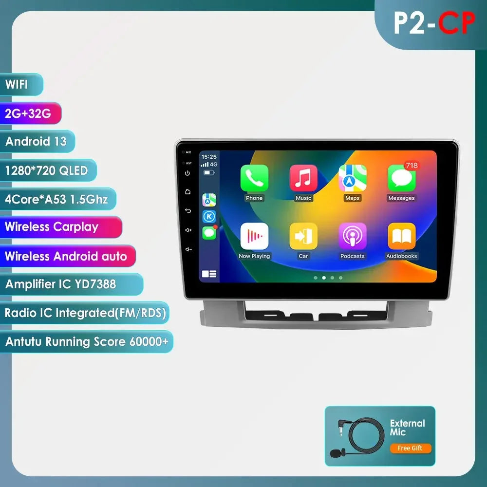 Opel Astra J 2009-2017  9" / 10,33" Android 14 Carplay  Android auto wirell WIFI BT 4G USB GPS AUTMOSTRJ