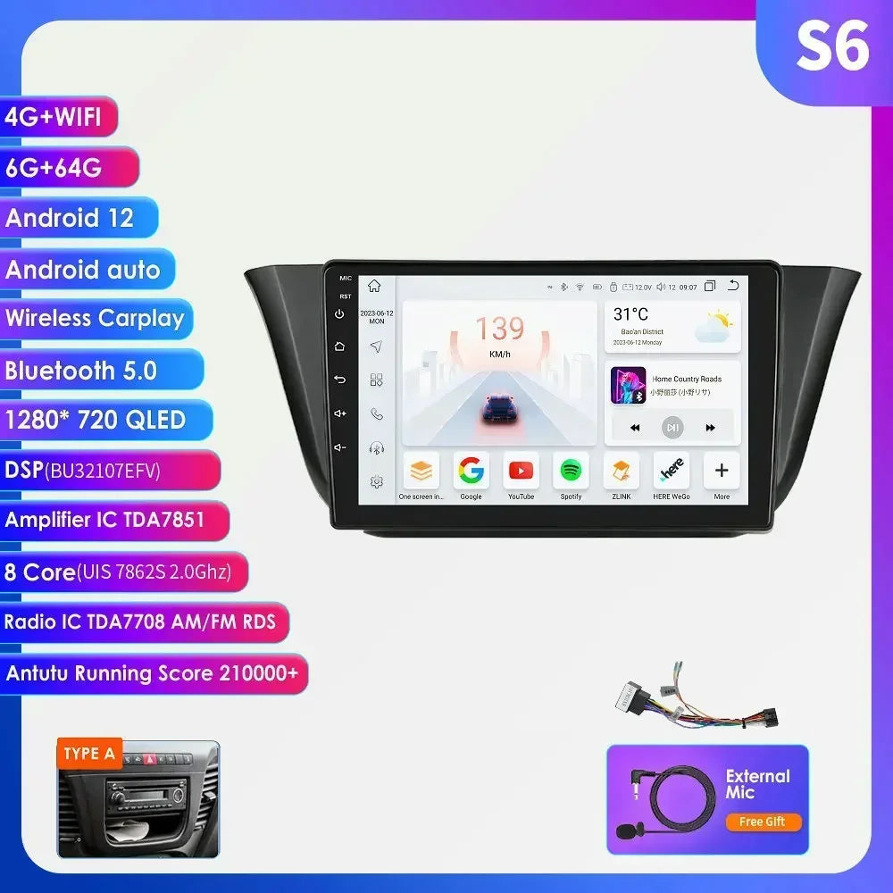 Iveco Daily 2013-2021 Multimedia Video Player GPS Carplay Android Auto wireless AUTM76EA