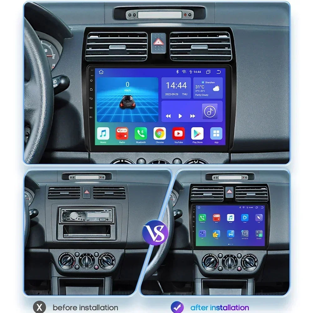 Suzuki Swift 2005-2010 9" Android 14 Carplay Android auto wireless wifi bt gps 4g AUTMTSDHF