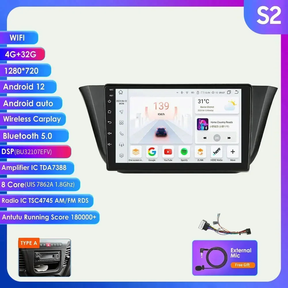 Iveco Daily 2013-2021 Multimedia Video Player GPS Carplay Android Auto wireless AUTM76EA