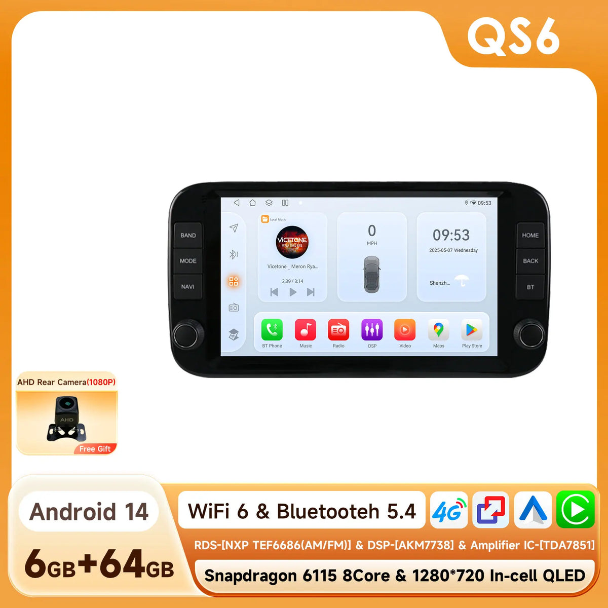 Fiat Panda 2013 - 2024 9" CarPlay Android Auto Radio RDS Multimedia Player GPS WIFI AUTM3LGW