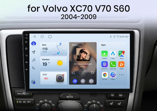 Volvo XC70 V70 S60 2004-2009 9" Android 14 Carplay Android auto wireless wifi bt gps 4g AUTMW46P