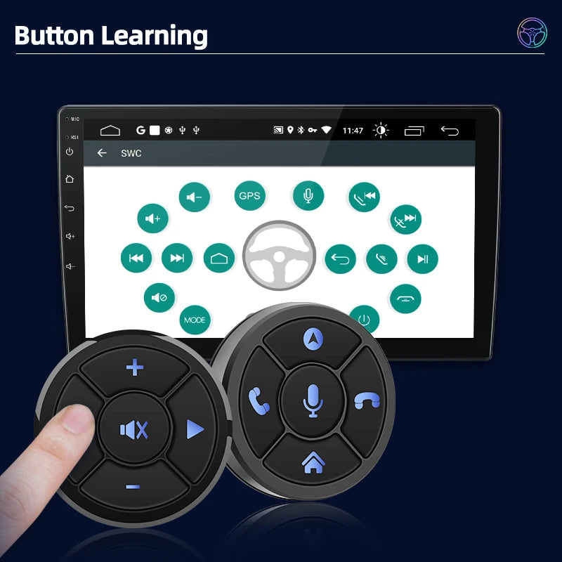 comandi volante  wireless universale per Android Autoradio 8 funzioni con luce a LED AUTMRMVB2