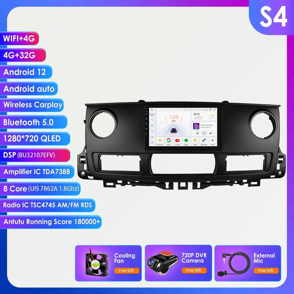 Renault Master 2003 - 2011 9" Android 14 Carplay Android auto wireless wifi bt gps 4g  AUTMAV61