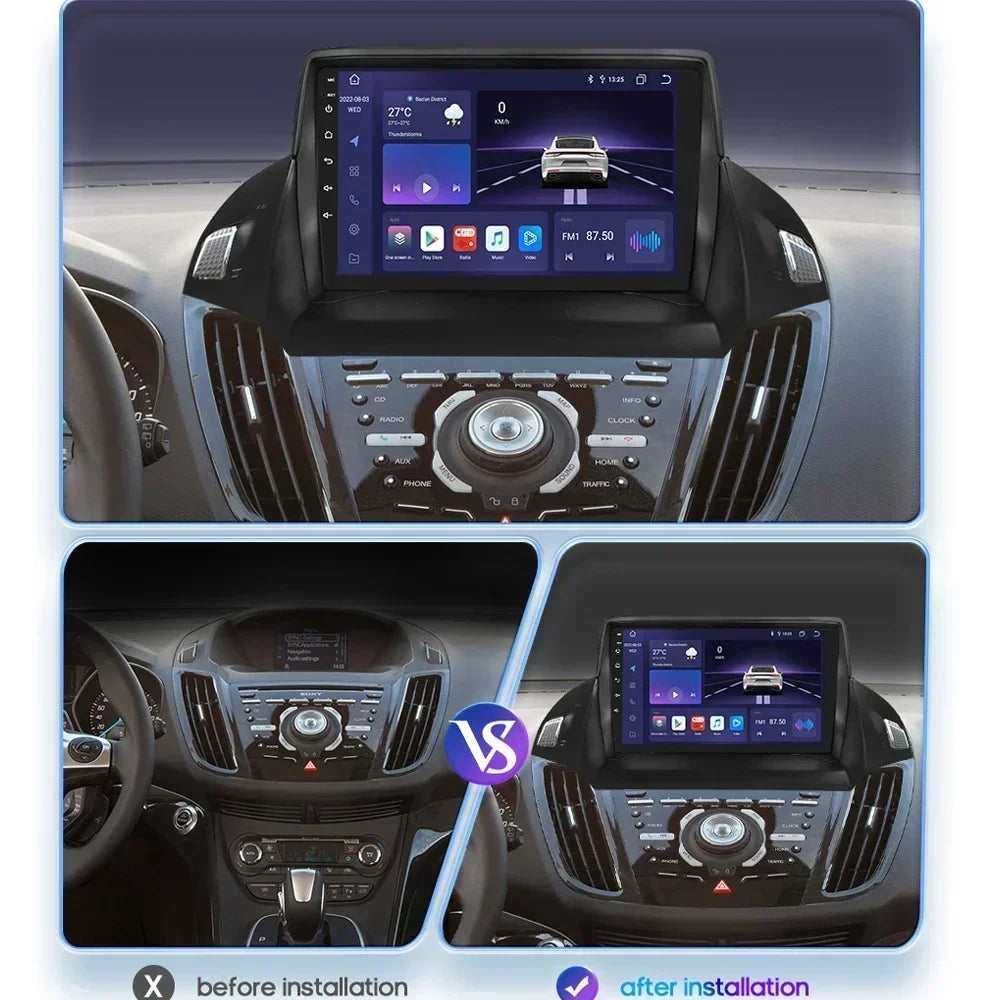 Ford Kuga 2 2013 - 2017 C MAX  C-MAX 2010 - 2017   9" Android 14 Carplay Android auto wireless wifi bt gps 4g AUTMPLDD
