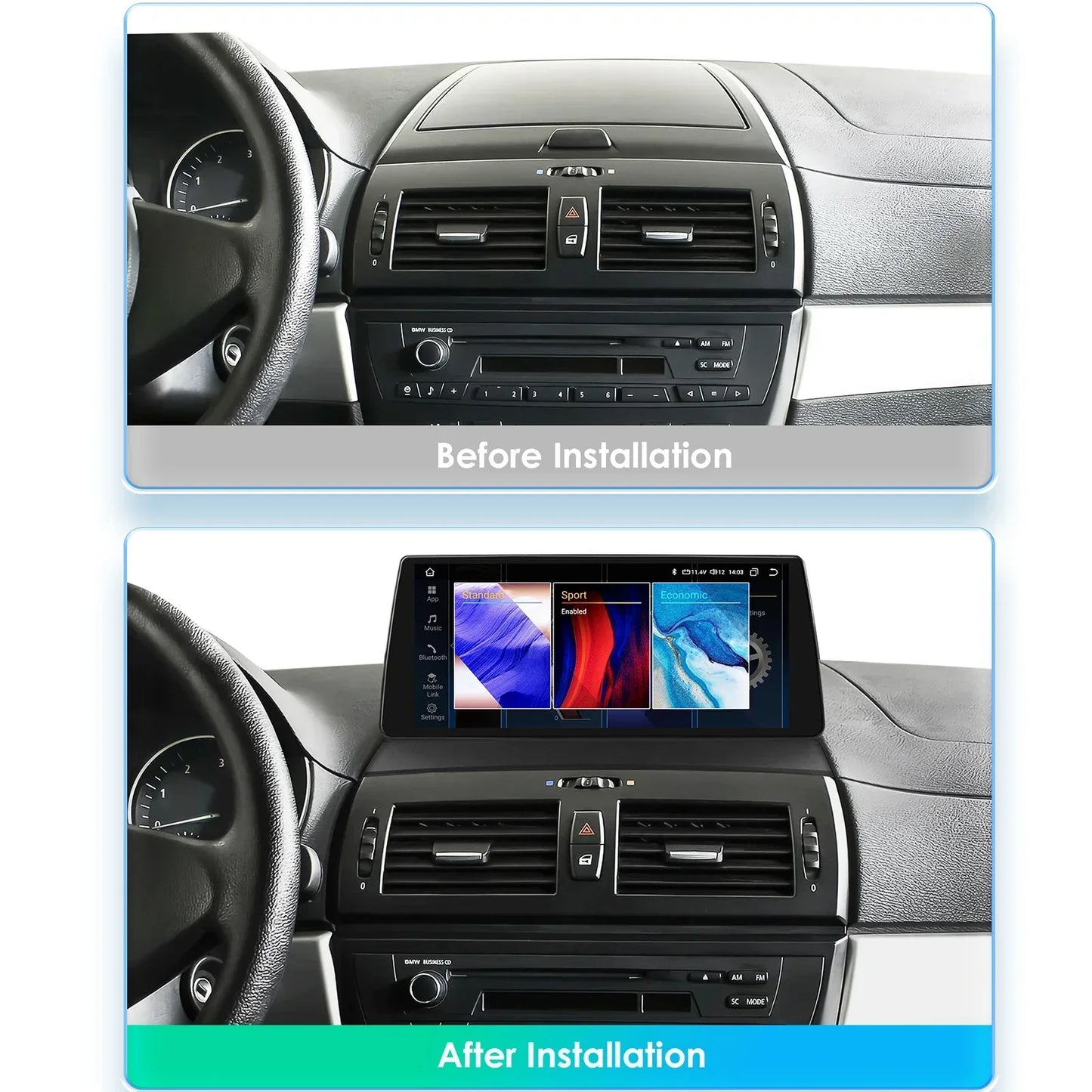 BMW X3 E83 2004 - 2010 (SENZA SCHERMO ORIGINALE) 10,25" Android 14 Carplay Android auto wireless wifi bt gps 4g  AUTM4VBT