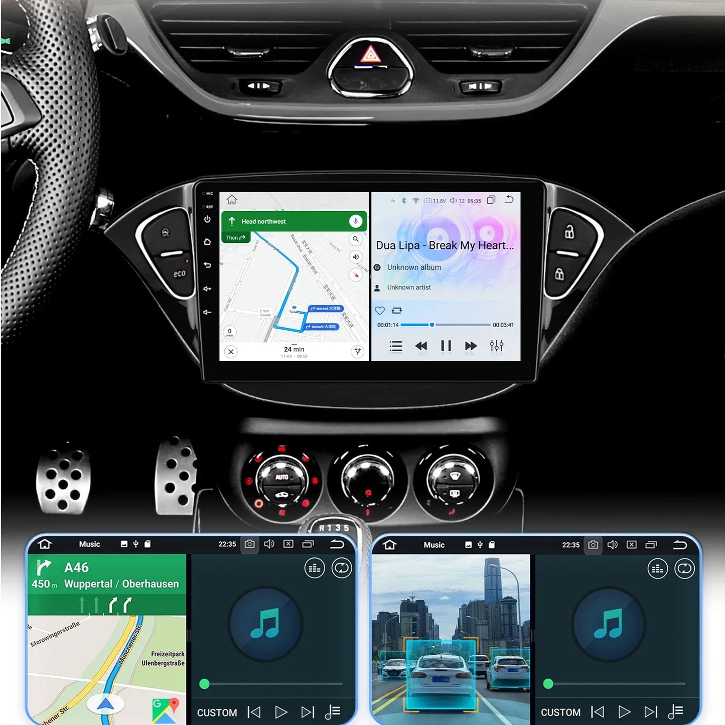 Opel Adam 2013 - 2016 Opel Corsa E Van 2015 - 2019 9" Android 14 Carplay Android auto wireless wifi bt gps 4g  AUTMA5KA