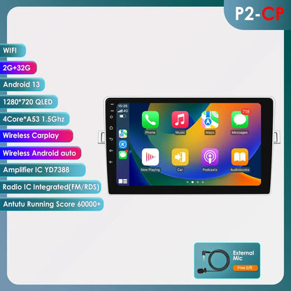 Toyota Corolla Verso 2010-2018 9" Android 14 Carplay Android auto wireless wifi bt gps 4g  AUTM348A