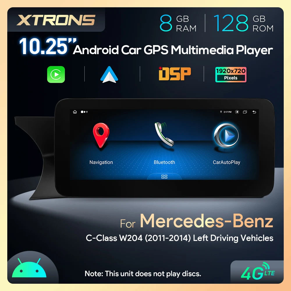 Mercedes  E-Class W212 / S218  10.25'' Car Radio  Android13  8 Core  8+128GB 4G CarPlay Android Auto WIFI  QAM1245M12C45L