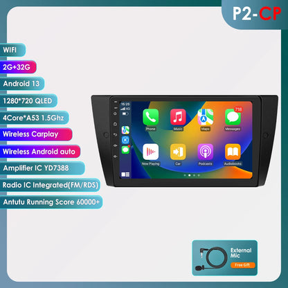 BMW 3 Series E90 E91 E92 E93 2005-2012 9" Android 14 Carplay Android auto wireless wifi bt gps 4g AUTMRSG5