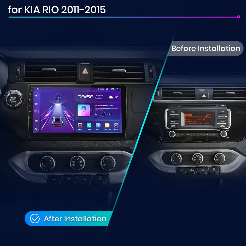 KIA RIO 2011-2015 V1plus AI Voice 2 din Carplay Android Auto Radio rds WIFI GPS BT  Car Multimedia autoradio AUTMKAROW