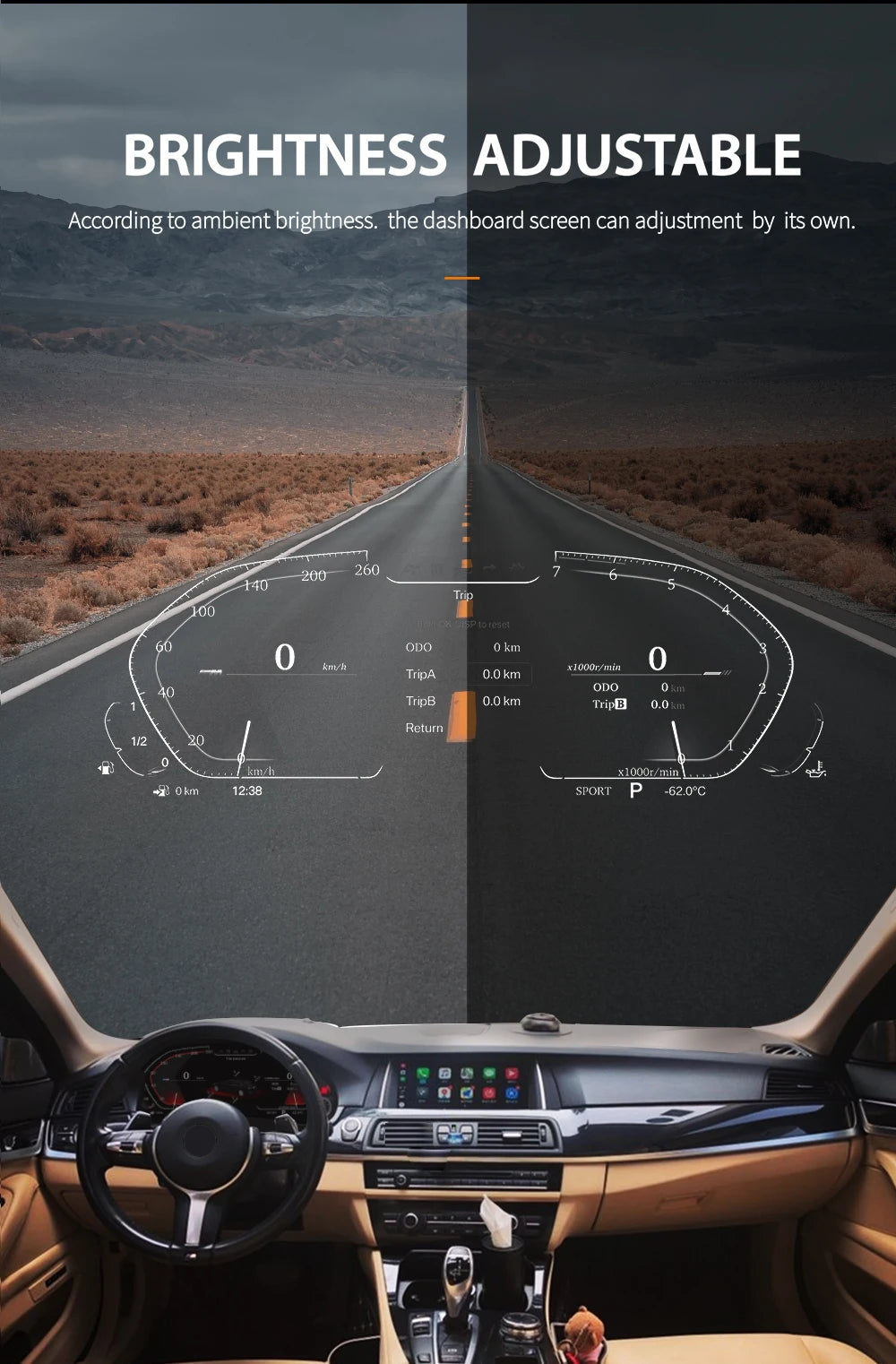 BMW X3/X4 F25 F26, Serie 5 F10 F11 F12 F15 F16 F18  Quadrante digitale lcd linux 12,3" AUTMBMWF10X3X4