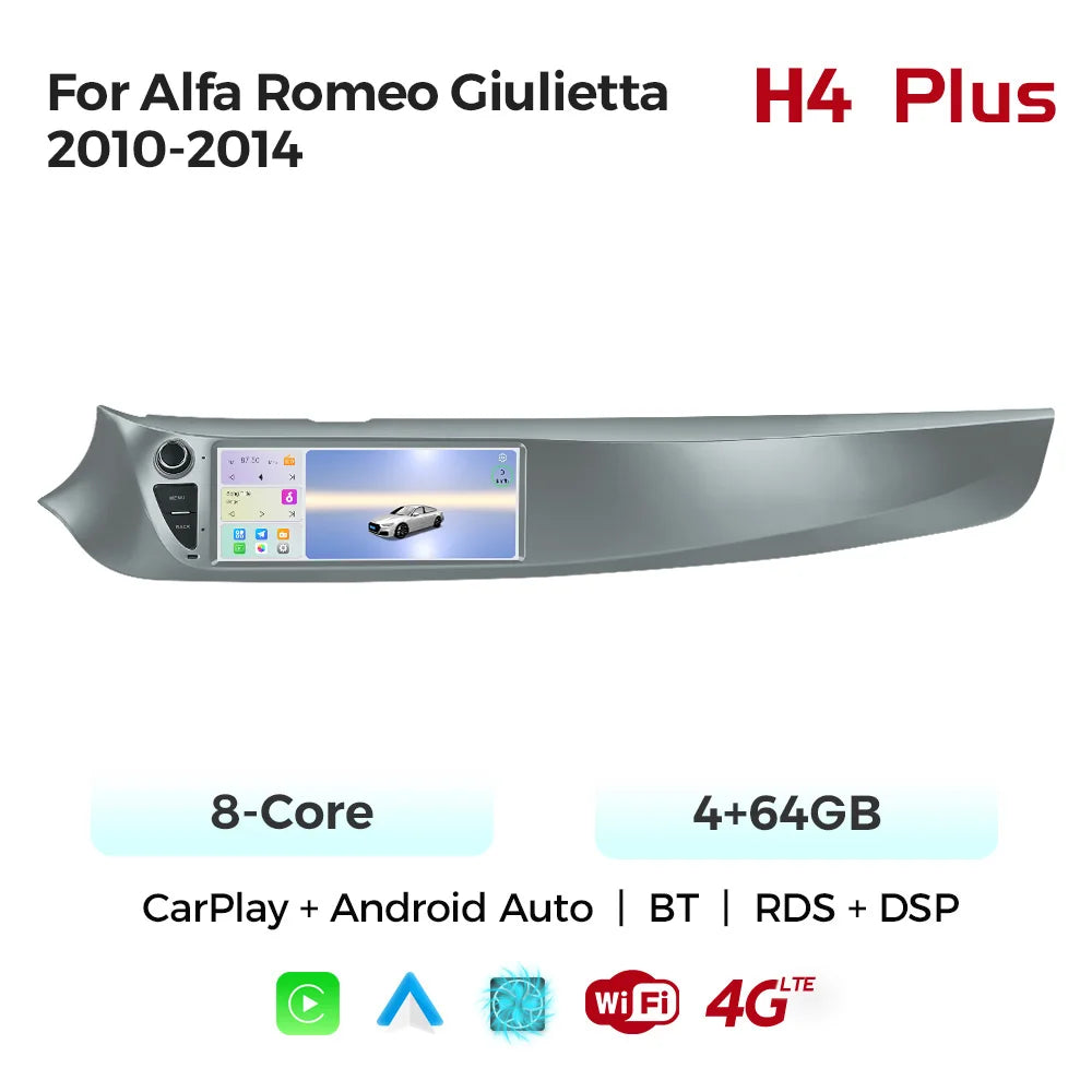 Alfa Romeo Giulietta 2010-2014 10.26" Autoradio  Carplay Android Wireless Auto 4G WIFI RDS BT DSP IPS 1600*600 Touch Display Screen Audio GPS AUTMAFGTRO