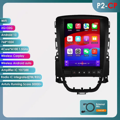 Opel Astra J Vauxhall Buick Verano 2009-2013 9,7" Android 14 Carplay Android auto wireless wifi bt gps 4g  AUTMPT97