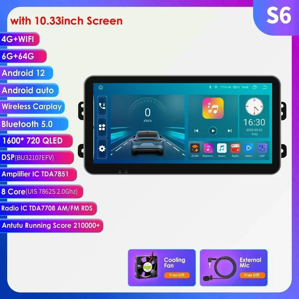 Suzuki SX4/Fiat 16 2005-2014 9" Android 14 Carplay Android auto wireless wifi bt gps 4g AUTMDSJD