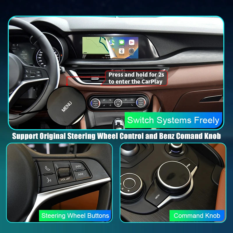 Alfa Romeo Stelvio / Giulia / Giulietta 2014-2019 Android Mirror Link AirPlay Car Play  Wireless AUTMAFRSG