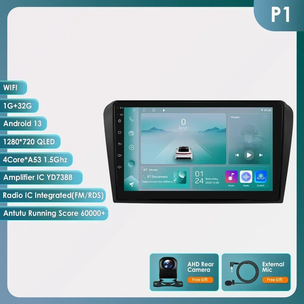 Mazda 3 2004-2009 9" / 10,33"  Android 14 Carplay Android auto wireless wifi bt gps 4g AUTMZAMD3