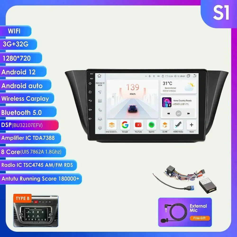 Iveco Daily 2013-2021 Multimedia Video Player GPS Carplay Android Auto wireless AUTM76EA