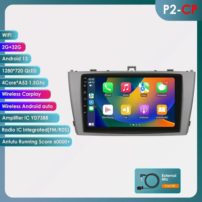 Toyota Avensis T27 2008 - 2015 9" Android 14 Carplay Android auto wireless wifi bt gps 4g  AUTMAVSTY