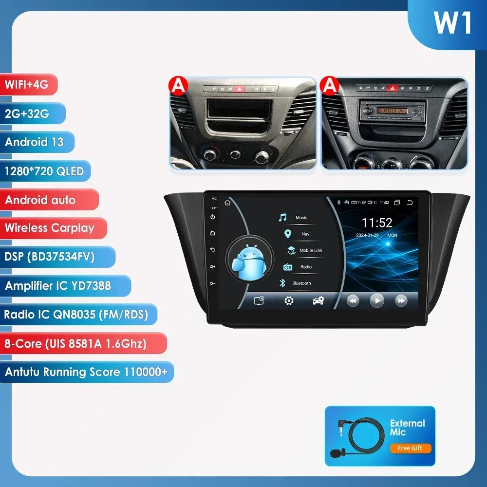 Iveco Daily 2013-2021 Multimedia Video Player GPS Carplay Android Auto wireless AUTM76EA