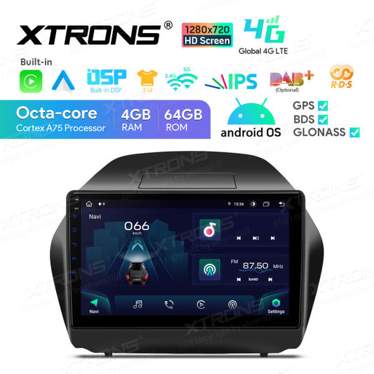 Hyundai IX35/Tucson 10.1'' Android 13 Octa Core 4+64GB Car Radio RDS WIFI GPS BT Car Multimedia Player  DSP CarPlay Android auto 4G LTE IAP1235HS