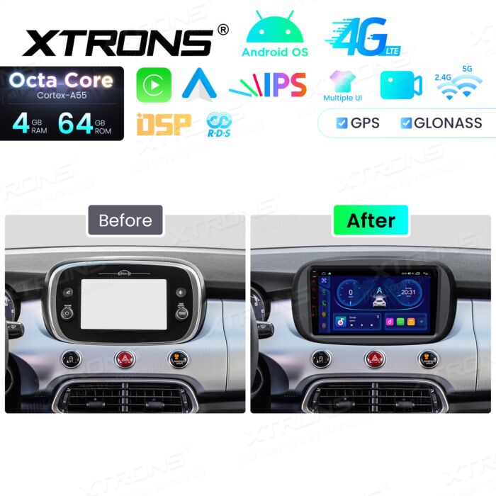 Autoradio Android da 9 pollici per Fiat 500X | Apple CarPlay e Android Auto | IDP9050XF