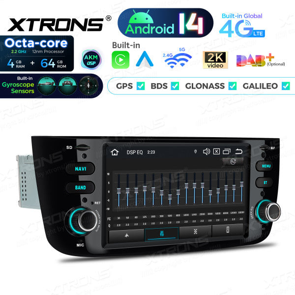 FIAT Punto evo 199 310 Linea 323 2012-2016 6.2" Android 14 Octa Core 4/64 GB Car Player CarPlay Android Auto wireless DSP WIFI 4G PX64GPFLGS
