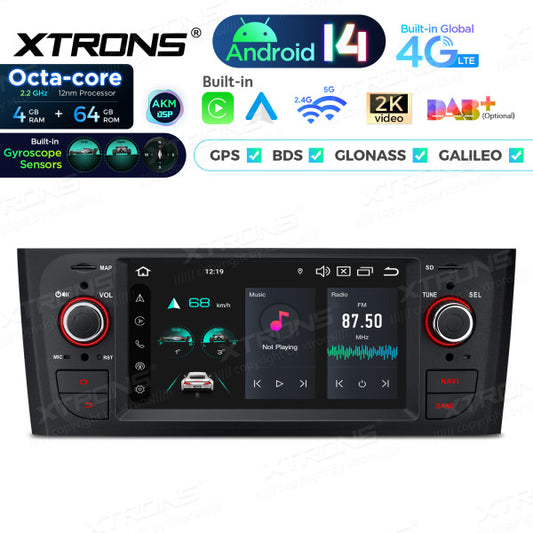 Fiat Grande Punto 2007-2012 6,1"  Android 14 CarPlay Android Auto Radio RDS WIFI GPS BT PX64PTFLGS