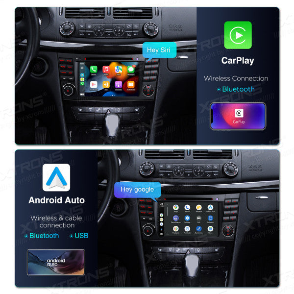 Mercedes Benz E-class W211 E200 E220 E300 E350 E240 E270 E280 W219 7" 4GB/64GB Octacore Android 14 CD / DVD /USB Carplay Android auto wireless wifi bt gps 4g  PX74M211GS