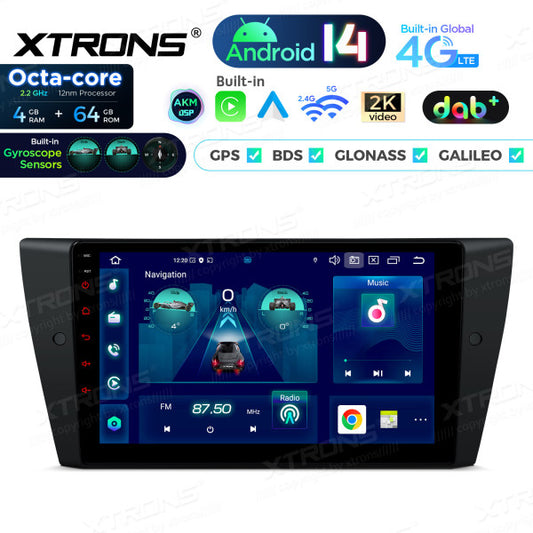 BMW E90 Sedan E91 Touring E92 Coupe E93 M3 9" Android 14 Octa Core 4+64GB Car Radio DSP DAB+  4G Carplay Android auto  PXP9490BGDAB