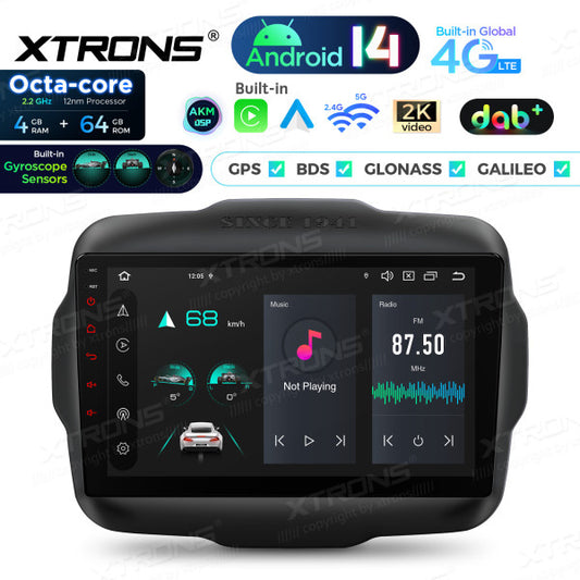 JEEP Renegade 2015-2021 9" Android 14 Octa Core 4/64 GB Car Player CarPlay Android Auto wireless DAB DSP WIFI 4G PXP94RGJGDAB