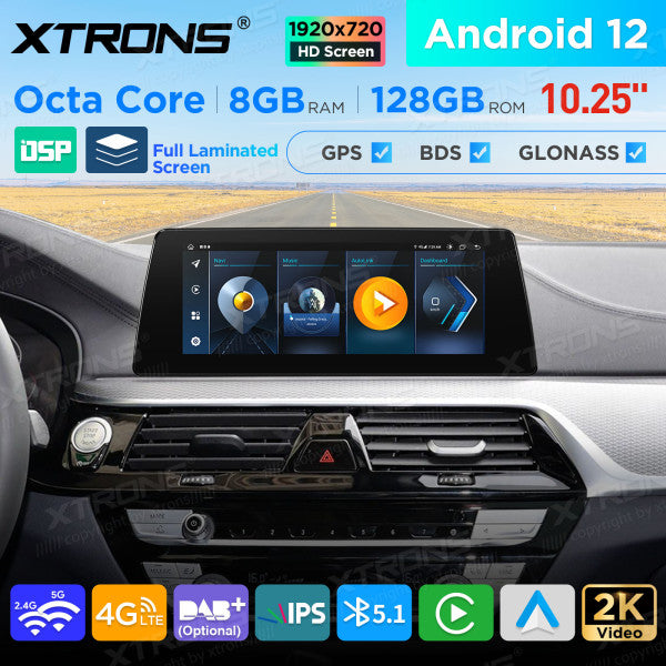 BMW Serie 5 G30 / G31 EVO Octa Core 8 GB+128 GB da 10,25 " Lettore multimediale GPS per auto Android  QAB12EVB12FVN
