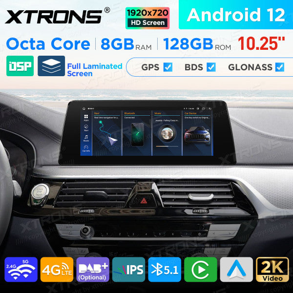 BMW Serie 5 G30 / G31 EVO Octa Core 8 GB+128 GB da 10,25 " Lettore multimediale GPS per auto Android  QAB12EVB12FVN