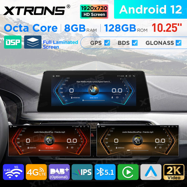 BMW Serie 5 G30 / G31 EVO Octa Core 8 GB+128 GB da 10,25 " Lettore multimediale GPS per auto Android  QAB12EVB12FVN