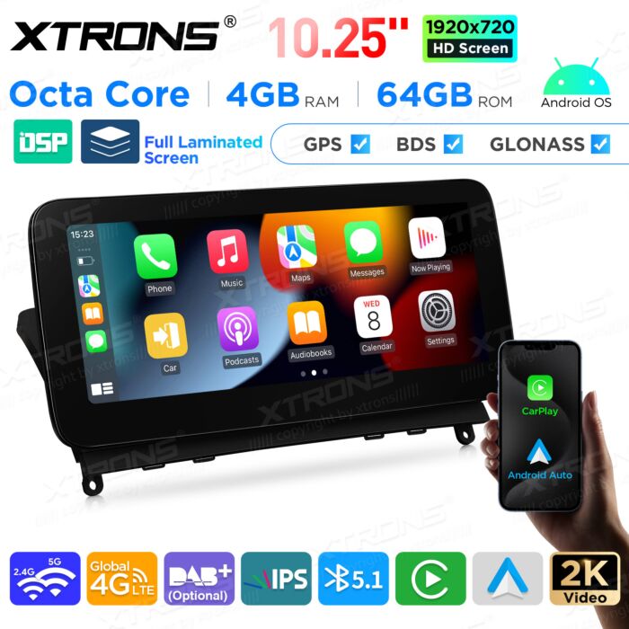 Autoradio Android da 10,25" per Mercedes-Benz Classe E | Apple CarPlay e Android Auto | QAMS1440M12ECR