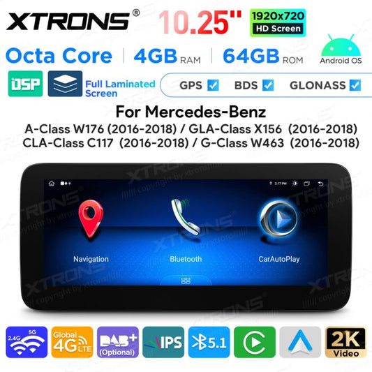 Mercedes-Benz Classe A W176 / Classe GLA X156 / Classe CLA C117 / Classe G W463  10,25" Android OS processore Octa Core 4 + 64 GB  QAMS1450