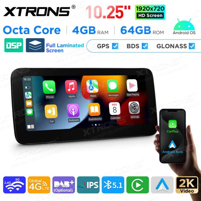 Autoradio Android da 10,25" per Mercedes-Benz Classe B | Apple CarPlay e Android Auto | QAMS1450M12BL