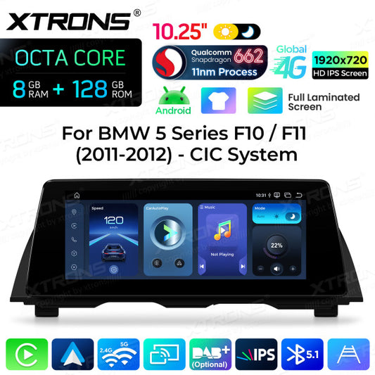 BMW 5 Series F10/ F11 CIC/ NBT 10,25'' Android OS Car Radio 8 Core 8-128 GB with 4G LTE CarPlay Android Auto DSP QBBH14CIB12FV