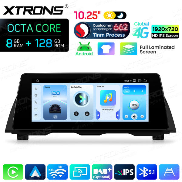BMW 5 Series F10/ F11 CIC/ NBT 10,25'' Android OS Car Radio 8 Core 8-128 GB with 4G LTE CarPlay Android Auto DSP QBBH14CIB12FV