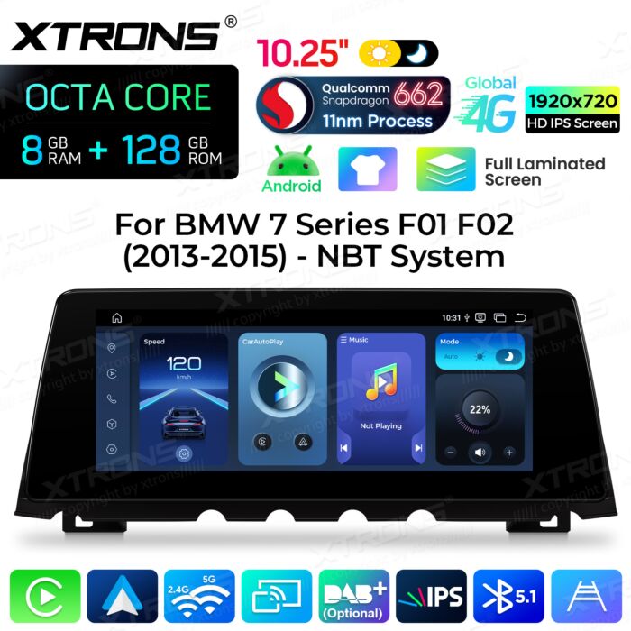BMW | 7 Series | Android OS & OEM System | Qualcomm 662 | Octa Core | 8GB RAM & 128GB ROM | QBBH14NB12SV
