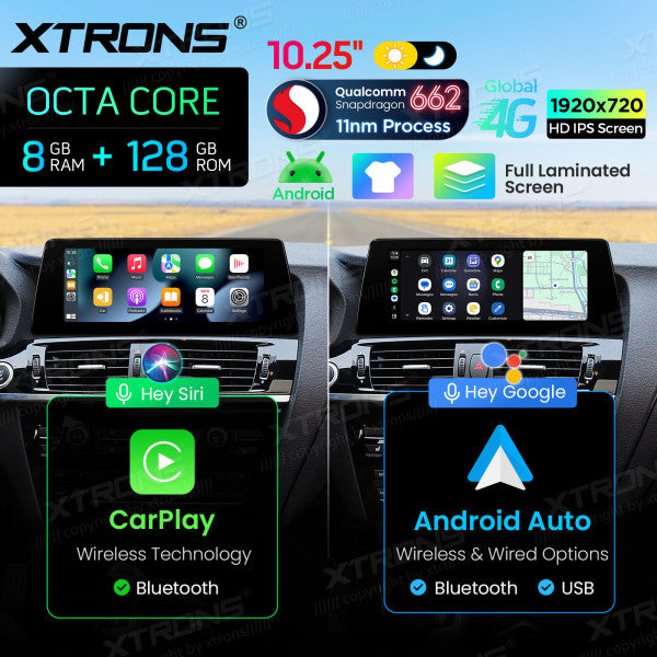 BMW X3 F25 NBT (2011-2016) Android 10,25" Carplay Android auto Wireless / Octa Core / 8 GB di RAM e 128 GB di ROM QBBH14NB12X3