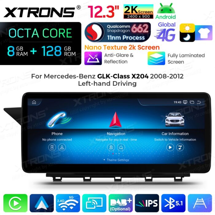 Autoradio Android da 10,25" per Mercedes-Benz Classe GLK | Apple CarPlay e Android Auto | QBMH2440M12GLK40L